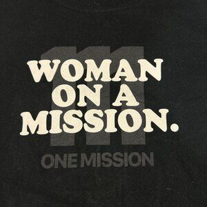 One Mission Woman On A Mission Graphic T Shirt Black Size XL Cotton